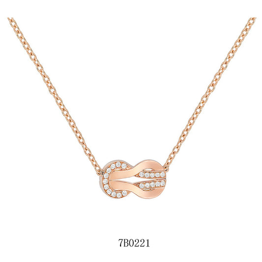 FLD-7B0221 Twisted Rope Half Diamond Medium Tie Chain Pendant