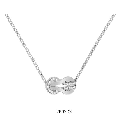 FLD-7B0221 Twisted Rope Half Diamond Medium Tie Chain Pendant