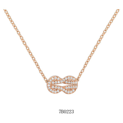 FLD-7B0224 twisted rope full diamond tether pendant necklace