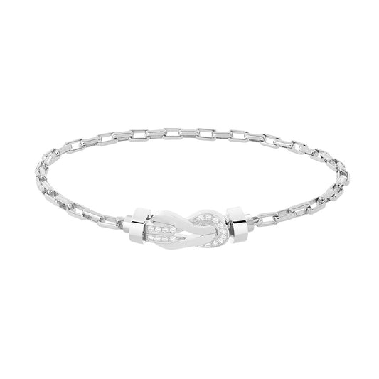 FLD-0B0109-6B0432 twisted rope half diamond bracelet medium size guest version