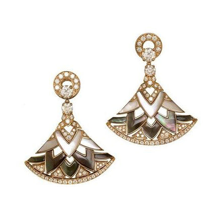 BGL-OR431703 agate ginkgo leaf fan skirt earrings
