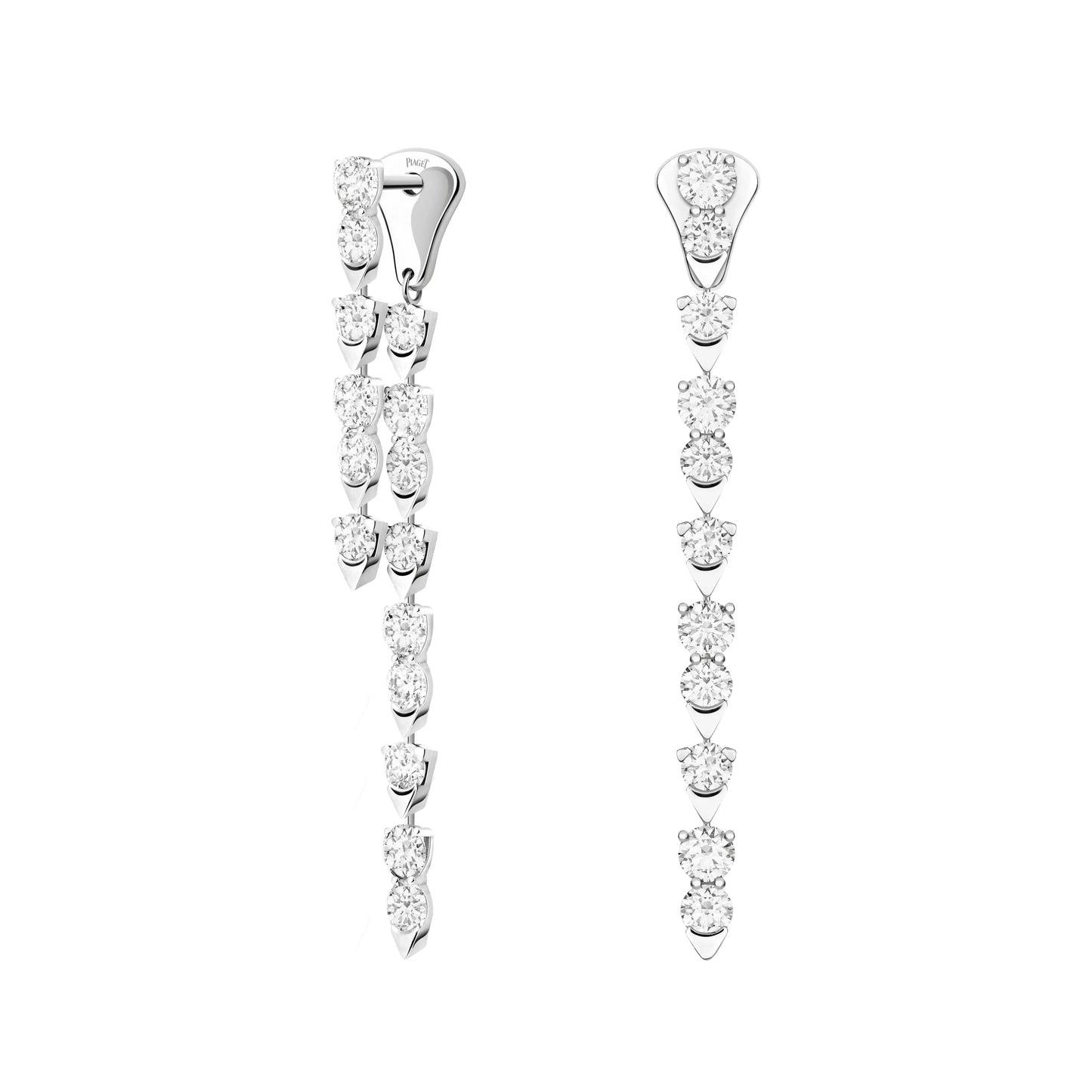 BJ-G38R3300 triangle inlaid round diamond earrings
