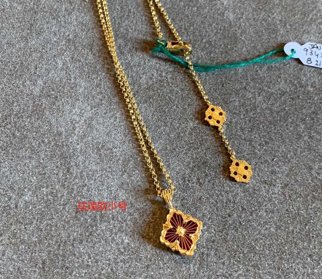 BQLT-JAUPEN014934 small gold ribbon enamel European style four-leaf clover