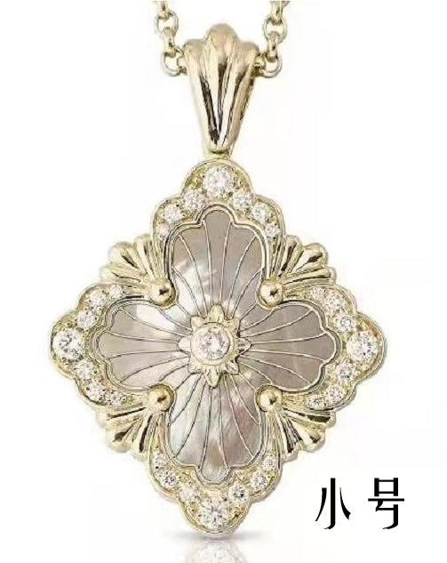 BQLT-XL897385 European style four-leaf clover pendant, stone version on both sides