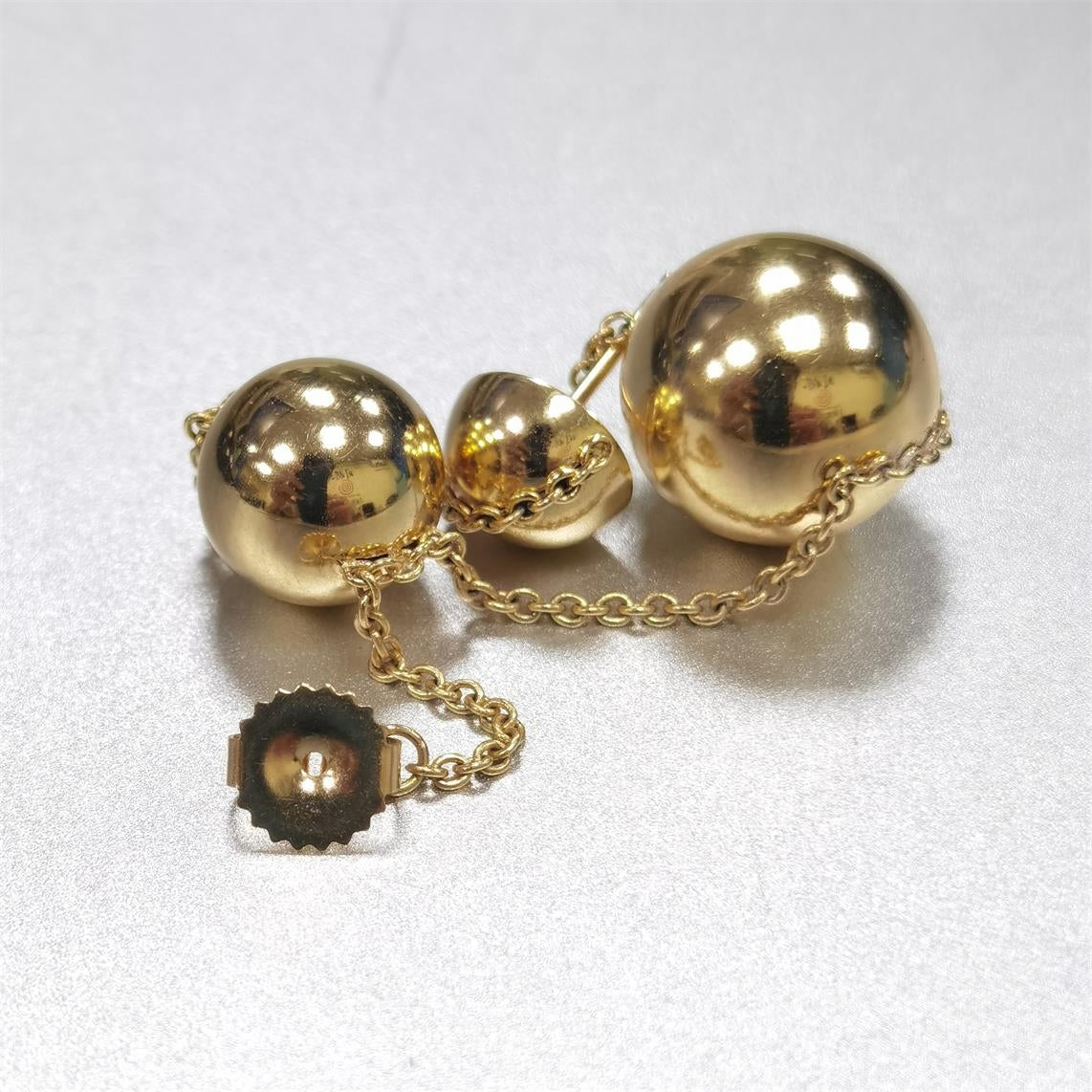TIF86292960光金客版三重金珠圆球耳钉