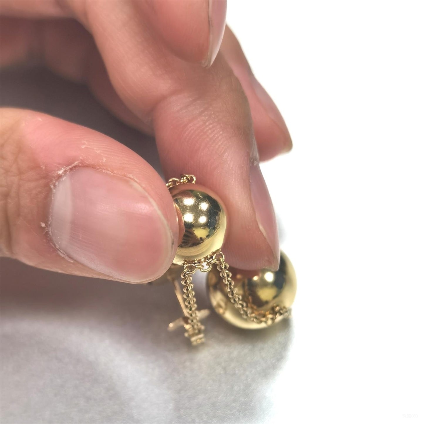 TIF86292960光金客版三重金珠圆球耳钉