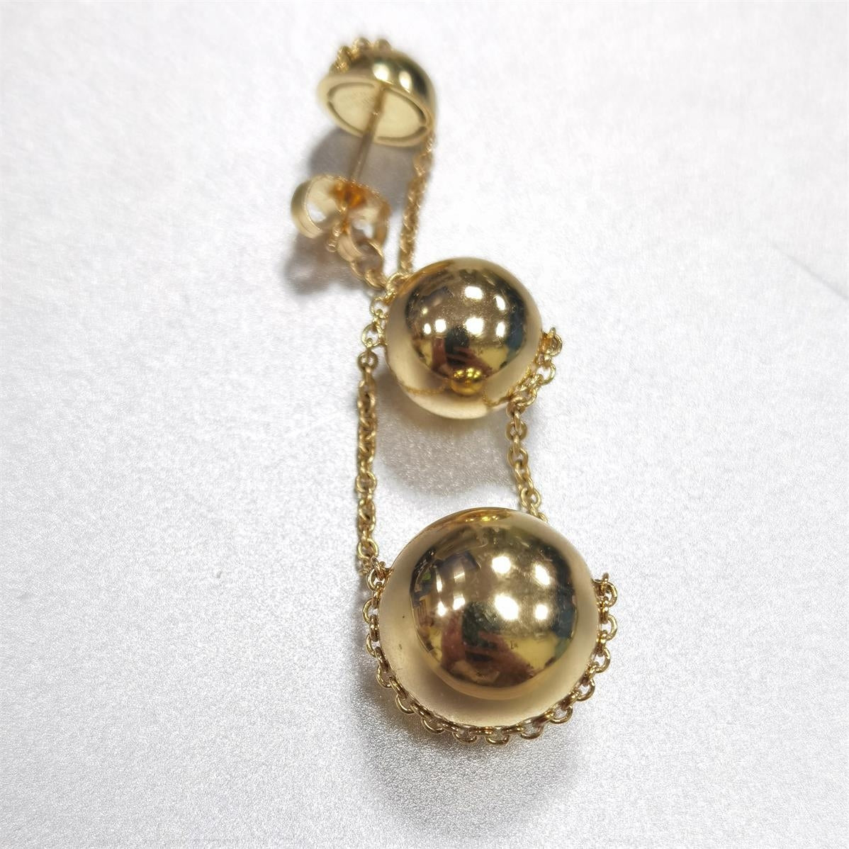 TIF86292960光金客版三重金珠圆球耳钉