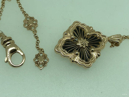 BQLT-gold agate European-style four-leaf clover pendant