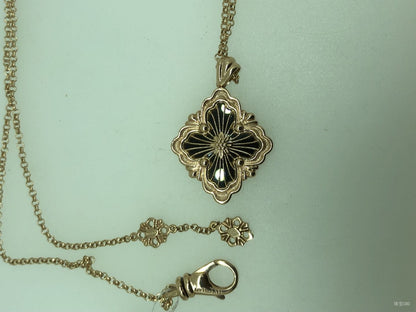 BQLT-gold agate European-style four-leaf clover pendant