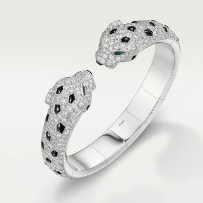 KDY-N6721017 straight agate double-headed leopard open bracelet