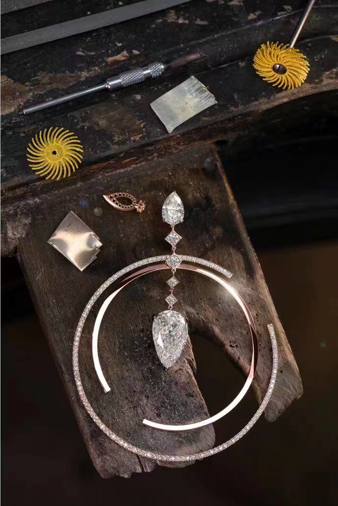 MSK-圆环耳环水滴钻10.5x15.5mm