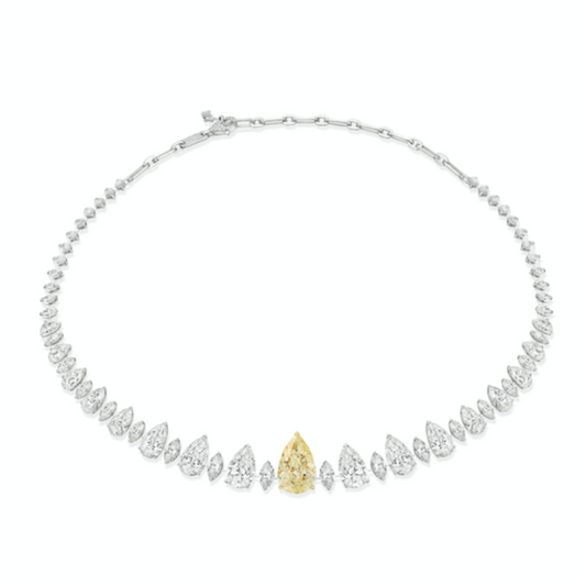 MSK necklace yellow diamond water drop 10.5x15.5mm