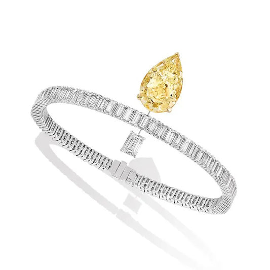 MSK bracelet 170mm yellow diamond water drop 10.5x15.5mm