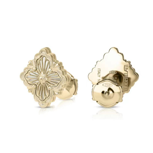 BQLT-JAUEAR017810 middle ribbon agate earrings 14X12.5MM European style four-leaf clover