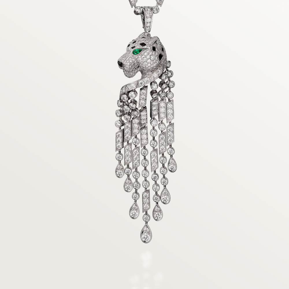 KDY-H7000546 side hanging chain leopard head large necklace with horizontal and vertical buckles