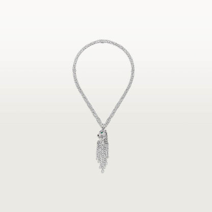 KDY-H7000546 side hanging chain leopard head large necklace with horizontal and vertical buckles