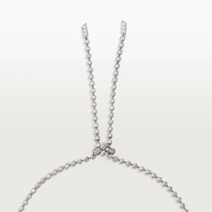 KDY-H7000546 side hanging chain leopard head large necklace with horizontal and vertical buckles