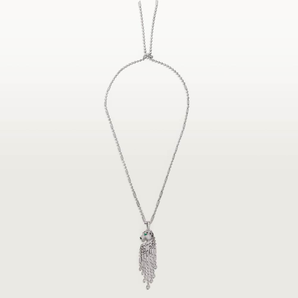 KDY-H7000546 side hanging chain leopard head large necklace with horizontal and vertical buckles