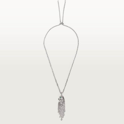 KDY-H7000546 side hanging chain leopard head large necklace with horizontal and vertical buckles