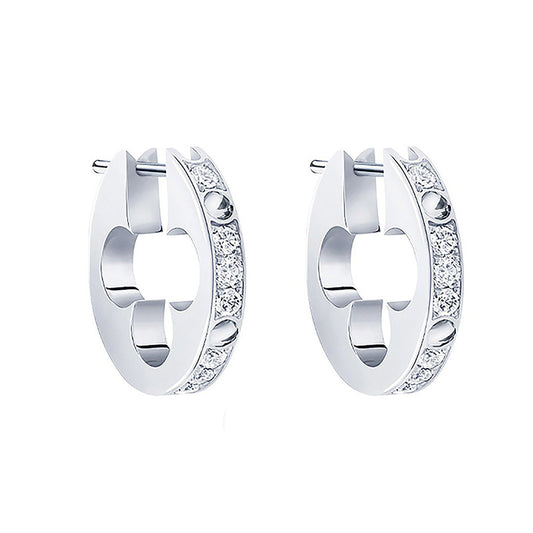 LV-Q06014 Passepartout round plum blossom open earrings