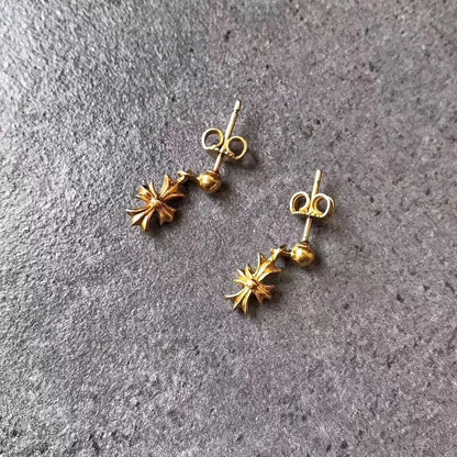 KLX-15617 light gold cross earrings