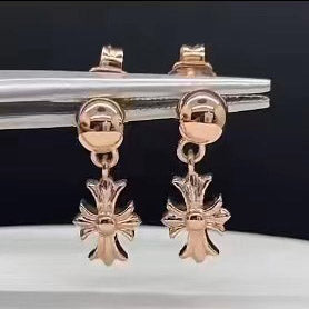 KLX-15617 light gold cross earrings