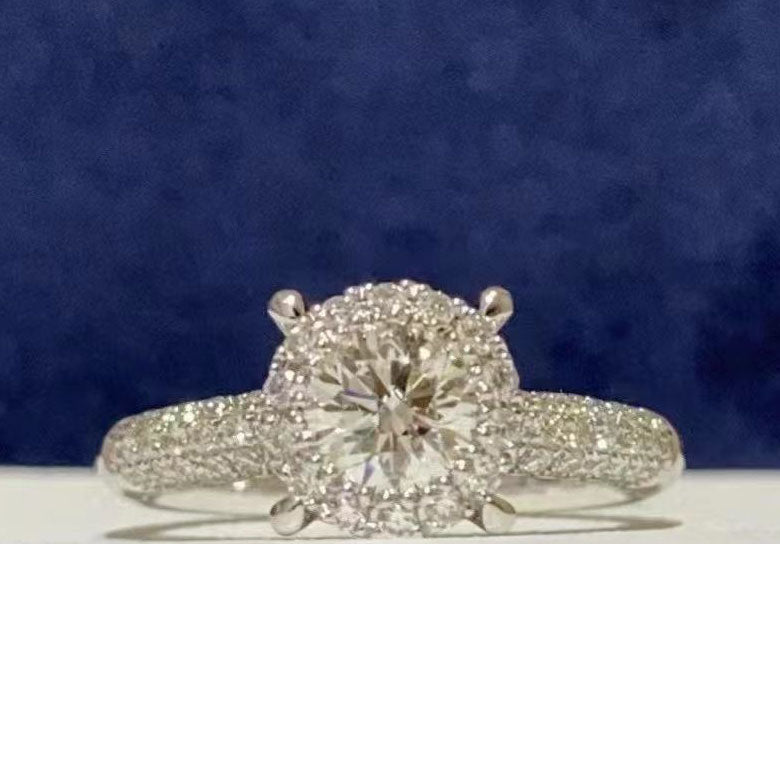 FLD-FS3215492 four-claw, tiger-claw, surrounding stone, sandwich blister, round divination ring and broken diamond ring