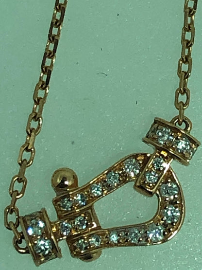 FLD-7B0191 Small diamond horseshoe chain pendant necklace