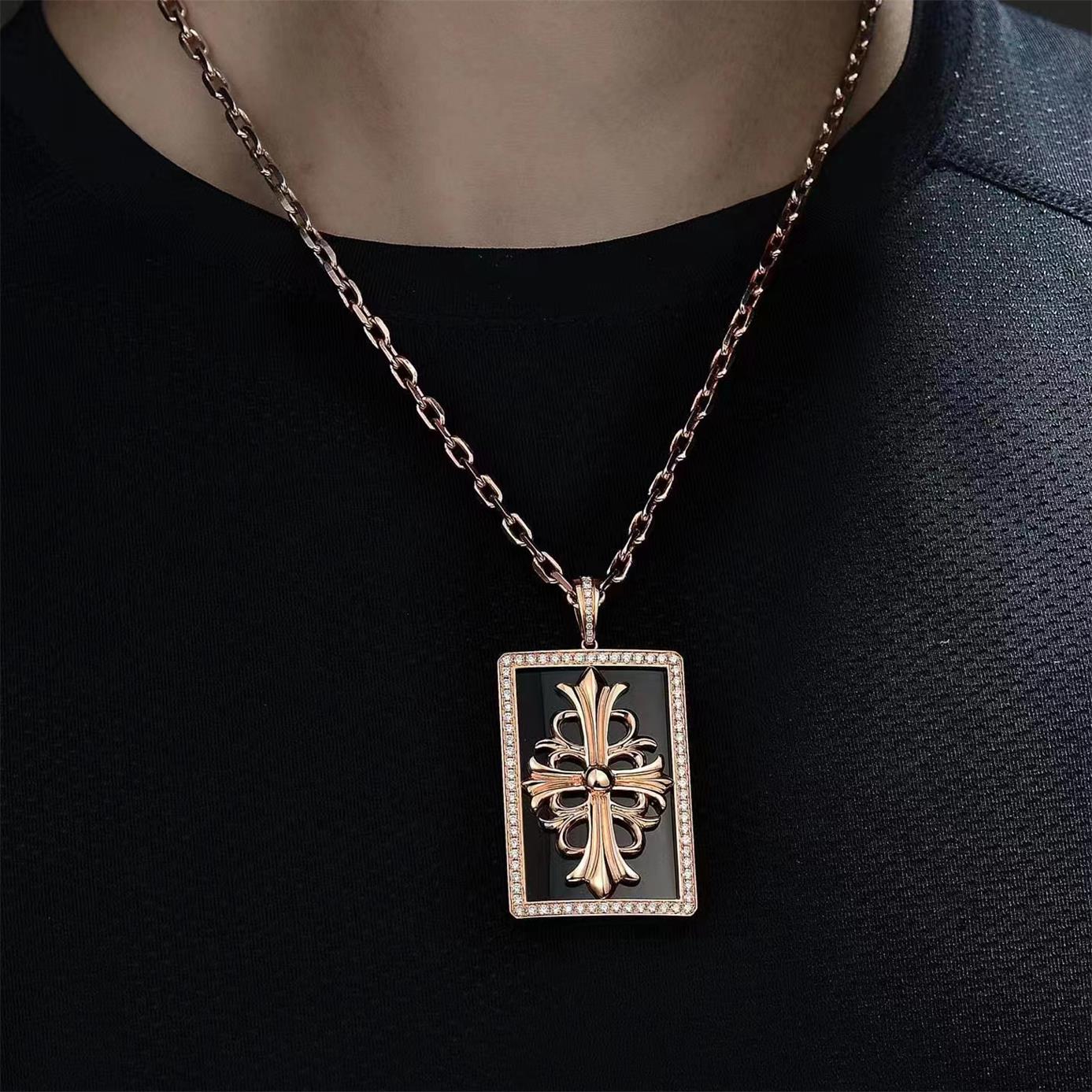 KLX-954487 square cross thatched agate tag pendant