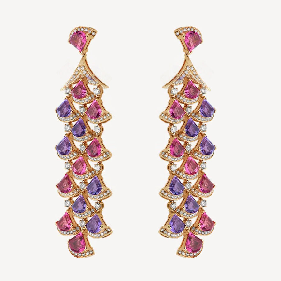 BGL-842373 fan-shaped colorful treasure earrings combination set fan skirt earrings