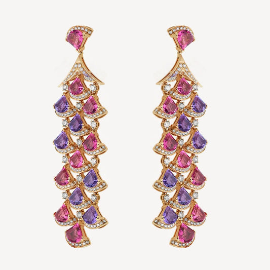 BGL-842373 fan-shaped colorful treasure earrings combination set fan skirt earrings