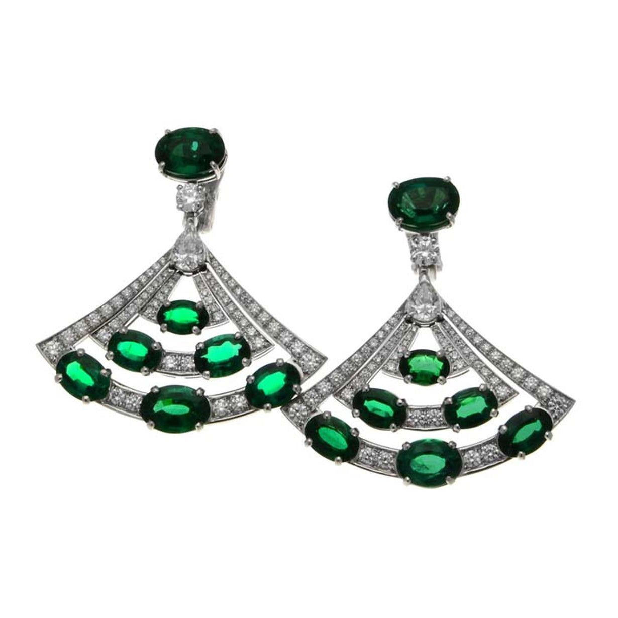 BGL-585264 fan-shaped colorful treasure earrings fan skirt earrings