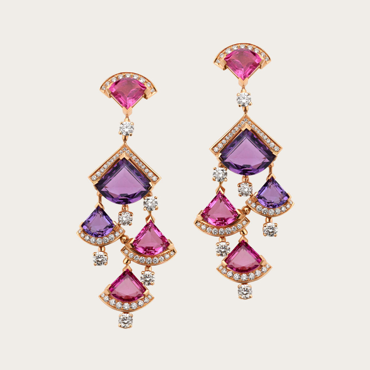 BGL-354078 fan-shaped colorful treasure long earrings fan skirt earrings