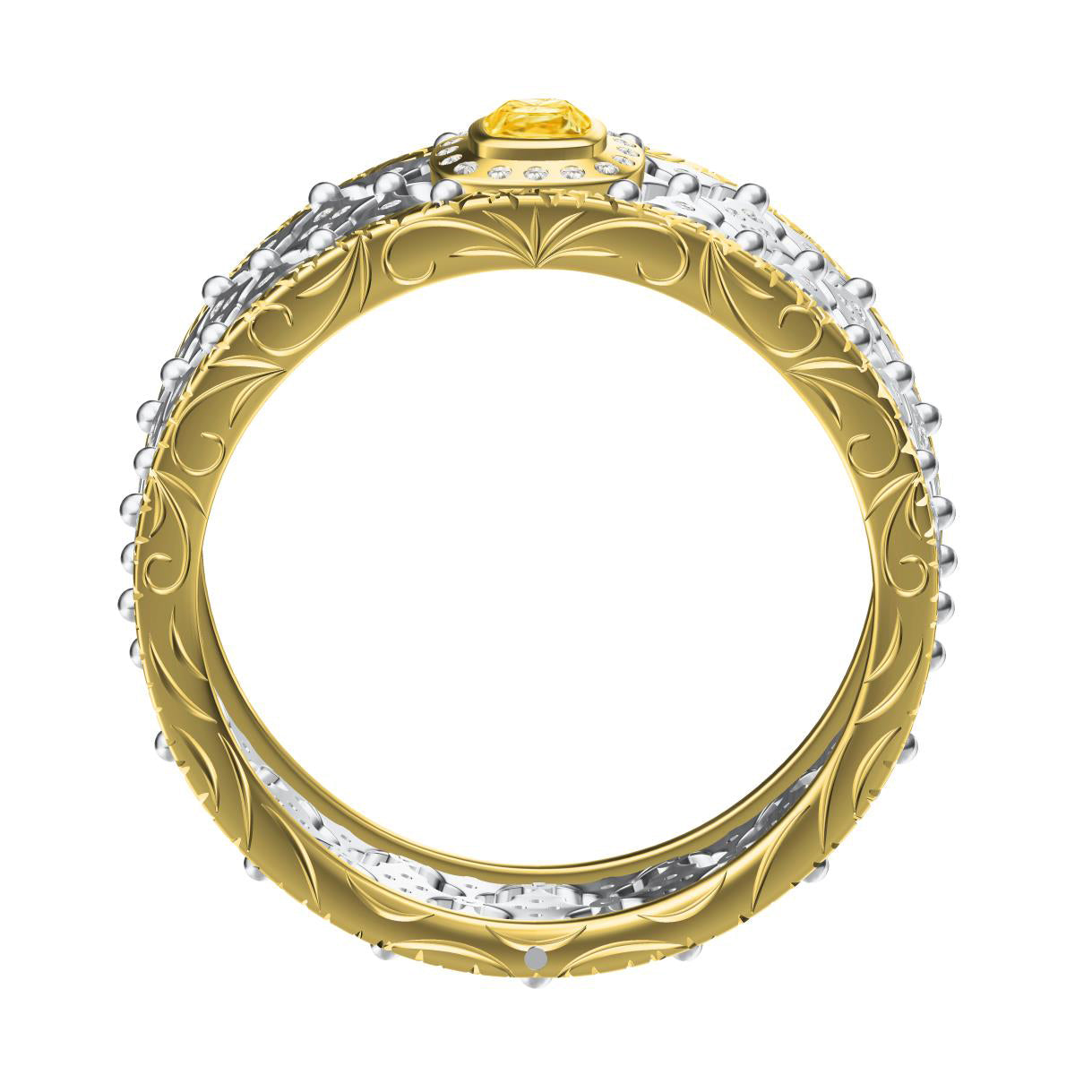 BQLT-Lace special-shaped diamond wide hollow straight-edge arm ring 2.81X2.77X1.93mm