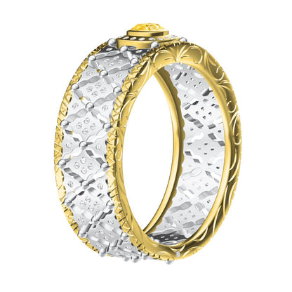 BQLT-Lace special-shaped diamond wide hollow straight-edge arm ring 2.81X2.77X1.93mm