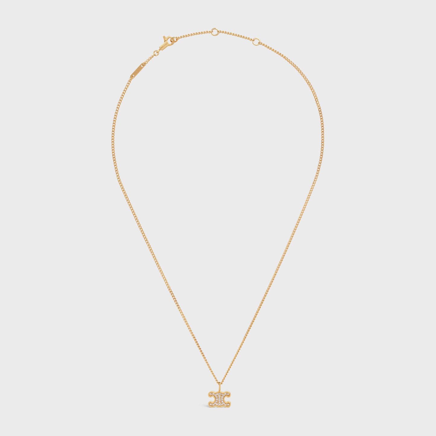 CELINE-460GB6BZI.35OR heart-shaped hollow double cLOGO pendant chain