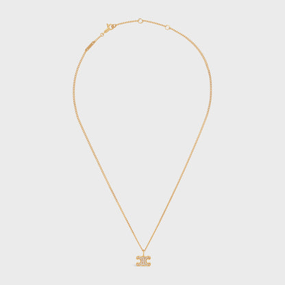 CELINE-460GB6BZI.35OR heart-shaped hollow double cLOGO pendant chain