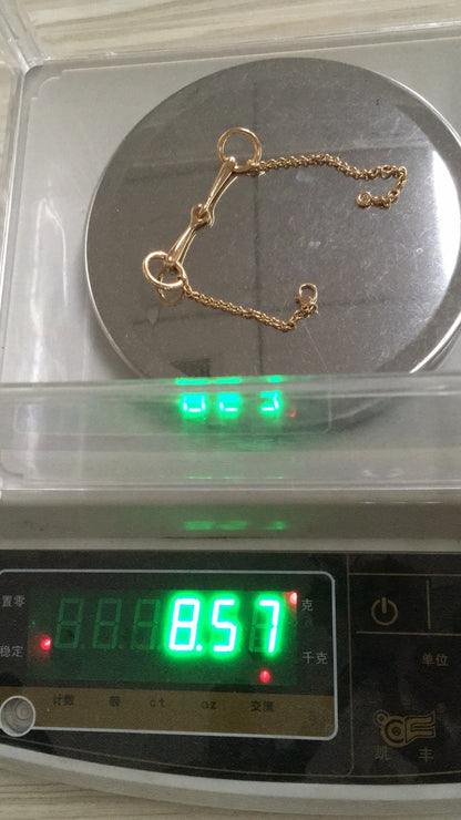 爱H仕-H215417B单钻圆形拉环光金手链（客版）