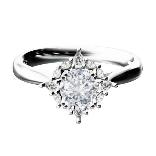 HW-QW8645431 prong-set divination-faced women’s ring (secondary stone horse eye 1.8x1.2mm, water drop 2.5x1.8mm)