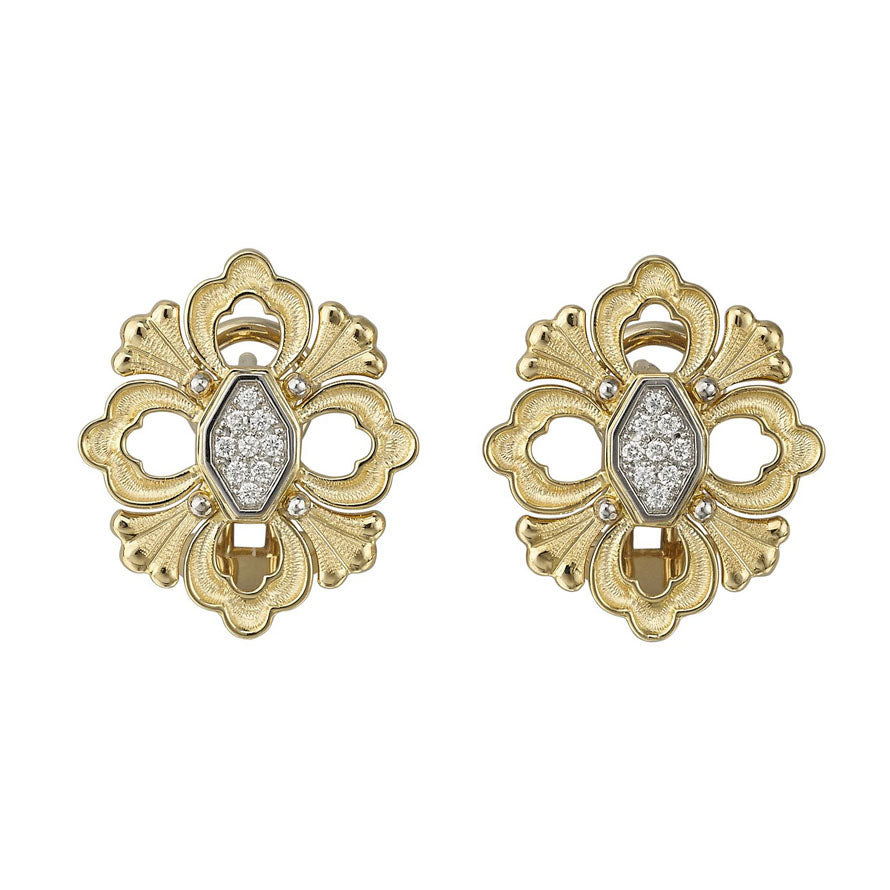 BQLT-JAUEAR012568 rhombus lace flower earrings ear clap