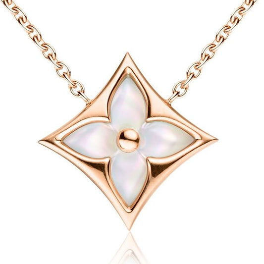 LV-Q93521 Large Plum Blossom Chain Pendant Necklace