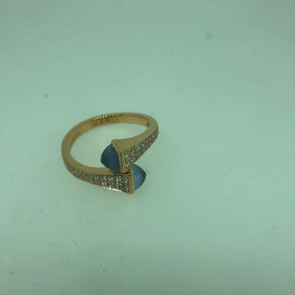 MR-CLEO-R208 hammer agate double row diamond half wall setting ring customer version