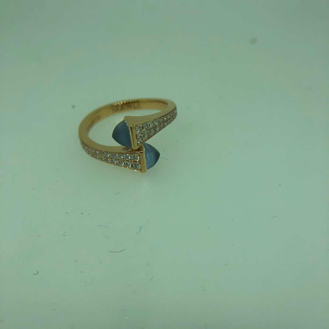 MR-CLEO-R208 hammer agate double row diamond half wall setting ring customer version
