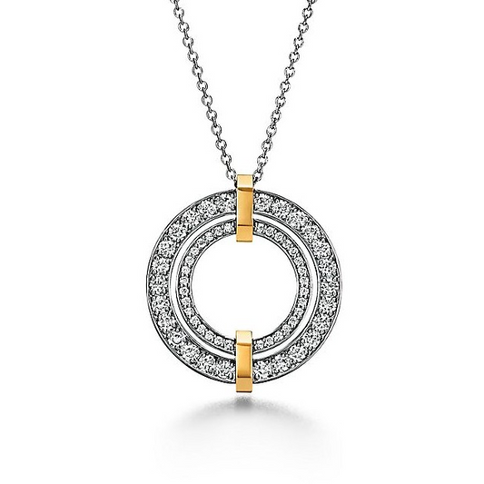 TIF-70919850 small horizontal strip color double circle pendant yellow tie