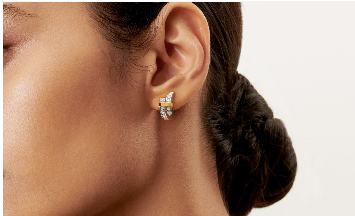 TIF-70919893 horizontal striped color-separated cross earrings and studs