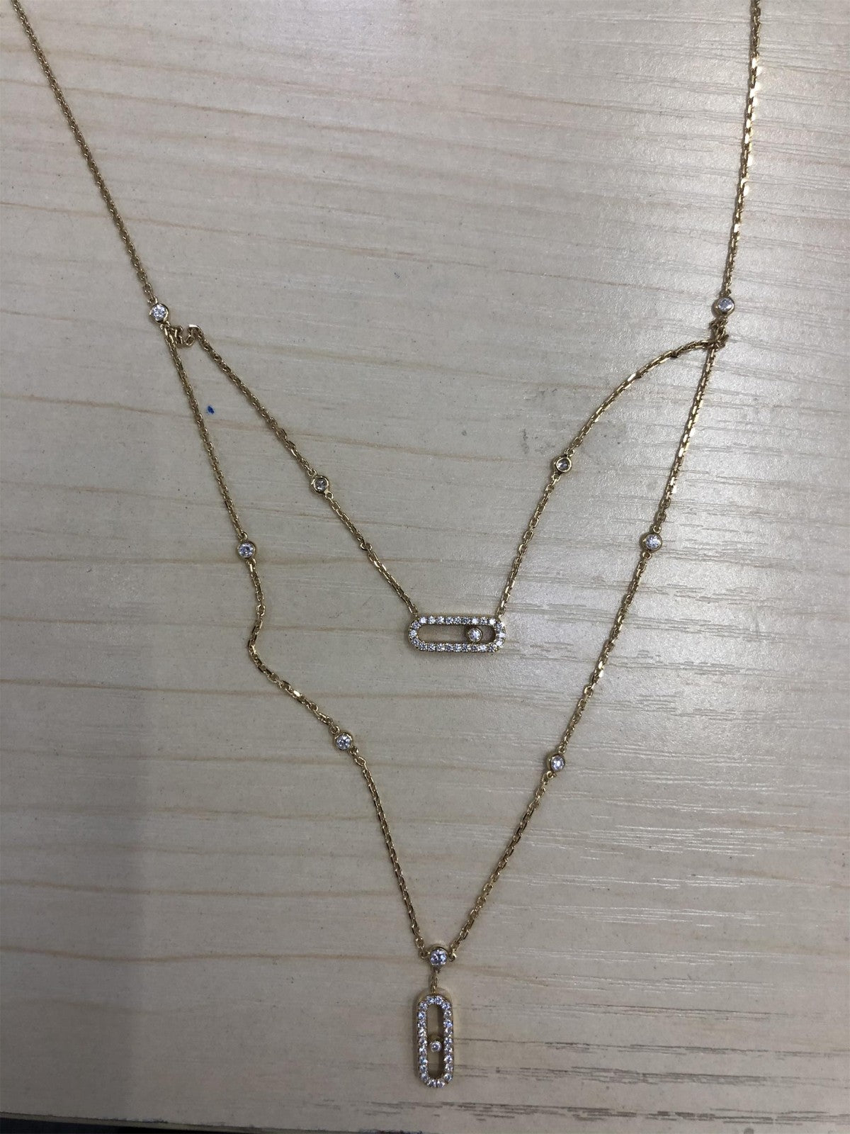 MSK-07174-YG客版活动包镶K黄项链16寸