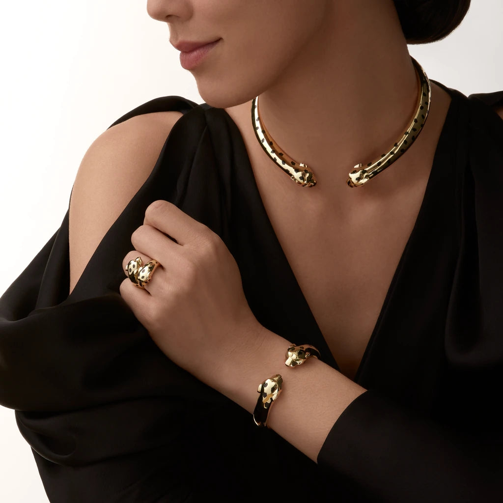 KDY-N7424434 Open Double Headed Leopard Necklace