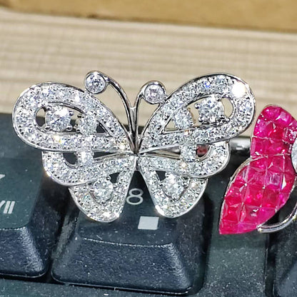VCA19011696双蝴蝶逼镶钻戒指 客版