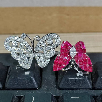 VCA19011696双蝴蝶逼镶钻戒指 客版
