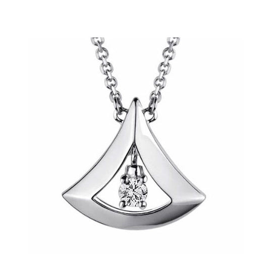BGL-CL858252-354362 guest version single fan skirt fan hollow single diamond bolt chain pendant necklace